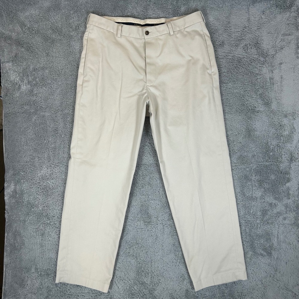 Brooks Brothers Hudson Advantage Chino Khaki Pants Mens 35x30 Tan Cotton Twill